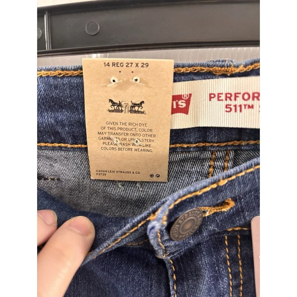 Boys Levi's 511 Slim Fit Jeans Size 14 (27x29) New With Tags